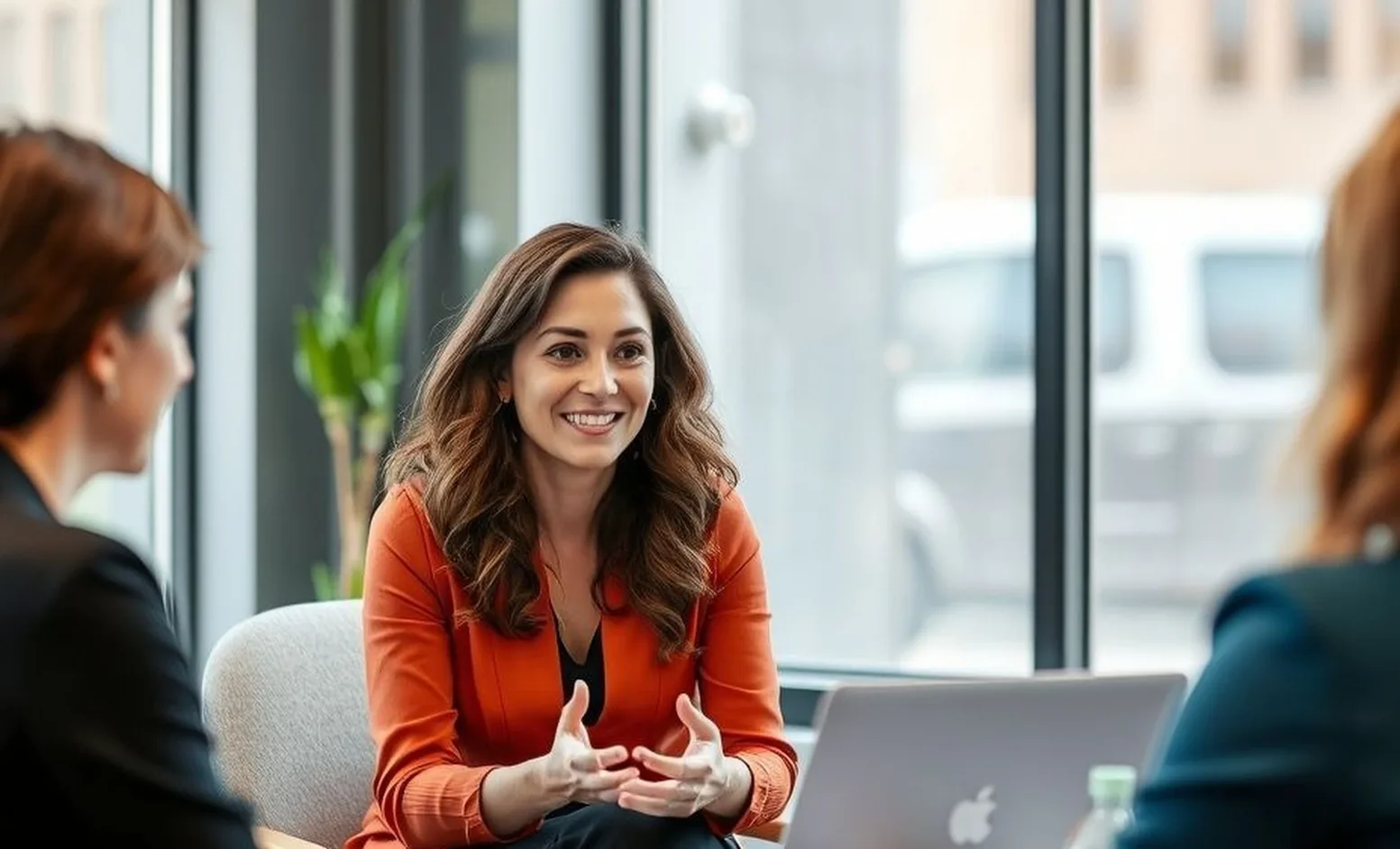 Female entrepreneur coaching professional setting